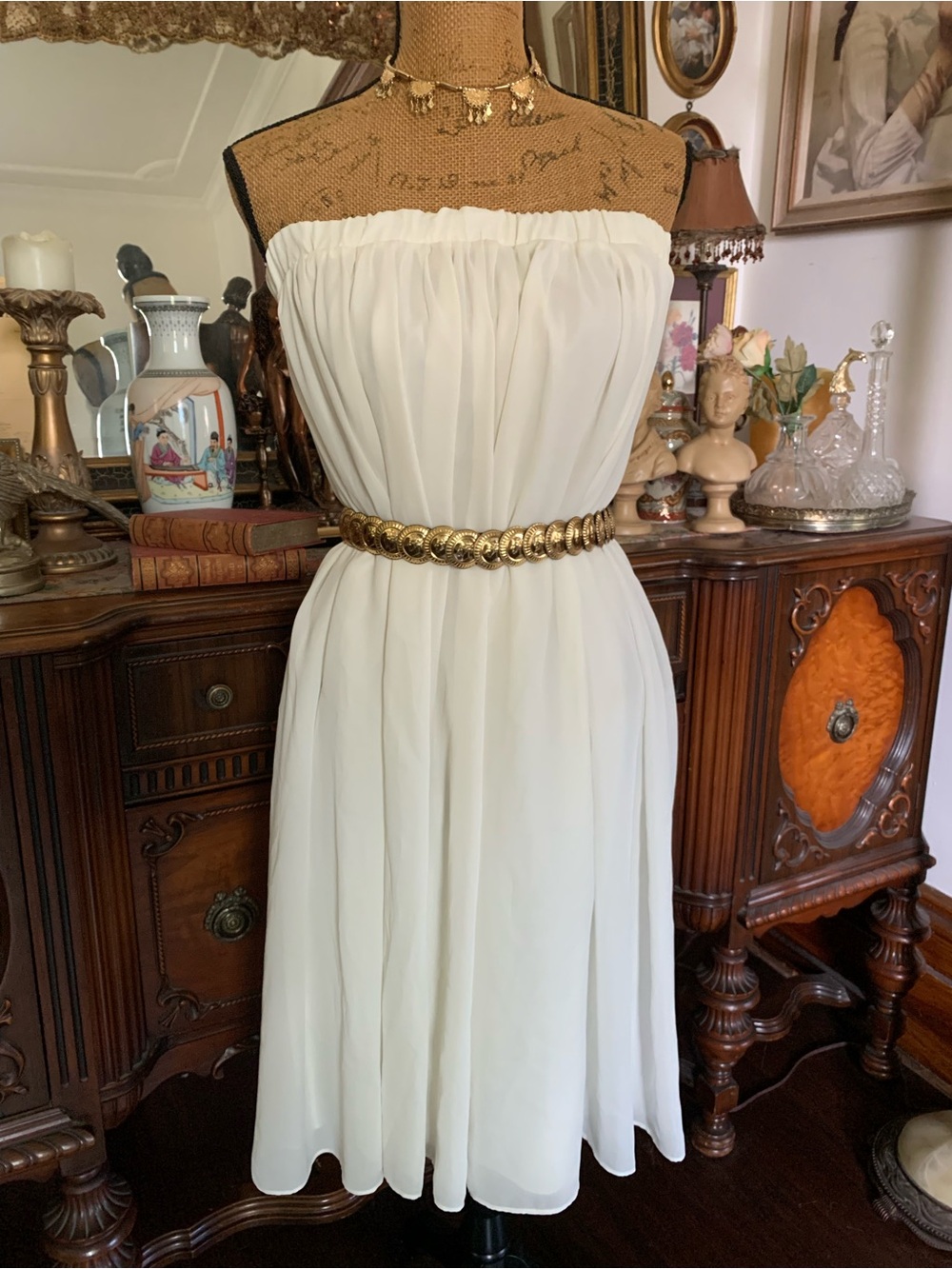 Vintage Ivory Chiffon-like Versatile Skirt / Dress